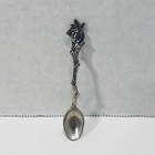 835 Silver Zitrin Brasil 1 Sugar Spoon Olive Branch Sculpt Tiny 3 25  Vintage