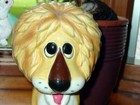 Vintage Happy Lion Bank  - Rare Made In Japan Glass Piggy Bank - Excellent