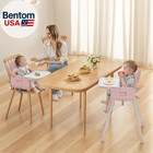 3-in-1 Portable Baby High Chair For Babies And Toddlers  Convertible Easy Clean