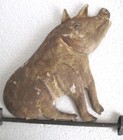 Antique Old Pig Weather Vane Cutout Embossed  