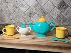 Kids Toy Tea Set Teapot Sugar Teacups Spoons Pretend Play