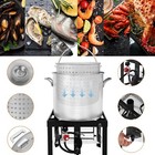 Creole Feast 80 Qt Seafood Boiler With Strainer Aluminum Propane Gas Boiler