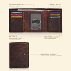  men   s Real Leather Trifold Wallet Rfid Slim Minimalist Front Pocket Id  