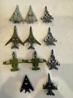 Vintage 1992 Galoob Micro Machines Military Aircraft Lot F-14 F-15 F-16 A-10 Lgt