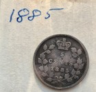 Canada 1885 Five Cents Silver Queen Victoria 0 925 Km 2 Variety Obv 2 3 Bn