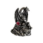 Fantasy Pewter Miniature Figurines Wizard Castle Dragon W  Rhinestones Medieval 