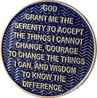 1 Year Aa Medallion Reflex Antique Blue Color Bronze Sobriety Recovery Chip Coin