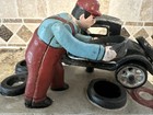 Vintage Service Station Model T Mechanical Bank Cast Iron Je Steven   s Pat 1892