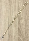 Vintage Italian Rosary White Stone Beads With Metal Crucifix A   r Hallmark