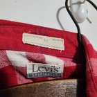 Vintage Levi s Sportswear Red White Plaid Flannel Button Up Shirt 1980s 
