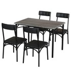 5 Pcs Dining Table Set For 4  Small Kitchen Table Set With 4 Upholstered Chairs