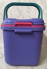 Vtg Eagle Craftstor 20    Sewing Tote Box Storage Purple Pink Tray W Lid Craft Bin
