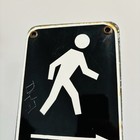 Vintage Retired Crosswalk Pedestrian Push Button Porcelain Sign Traffic Signal