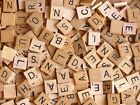 Wood Authentic Scrabble Tiles  Tan W  Engraved Black Letters  Single Individual