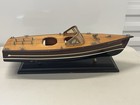 Vintage Wooden Speedboat Model Display Large Handmade Boat Decor