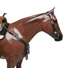 Plain Black Two Ear Western Leather Horse Headstall   Breast Collar Tack Set