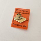 Vintage 1984 Vu  ko Wolf Torch Sarajevo  84 Winter Olympics Mascot Lapel Hat Pin