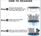 14ft Trampoline Replacement Safety Net Enclosure 6 Straight Poles Net Only