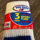 Pro-keds Vintage Sport Tube Socks Stripes Socks Size 10-15 Set Of 3 Usa New