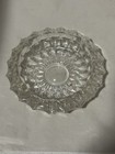 Vintage Table Ashtray  Crystal Cut Glass Clear Large  7    Cigar Cigarette Heavy