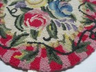 Hooked Wool Floral Chair Pad 15  Folk Art