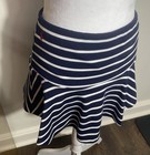 Polo Ralph Lauren Girls Xl 16 Navy White Striped Flounce Skirt Preppy Tennis