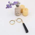 Hand Held Magnifying Eyeglasses Lorgnettes Solid Brass Frame Antique Style