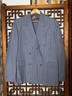Vtg 1940s Pinstripe Double Breasted Suit 42 Jacket  37x29 5 Pants 2pc Rockabilly