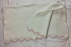 Mud Pie Baby Girl White Pink Scalloped Edges Chenille Blanket Soft 32x32 Plush