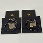 Jh Black Onyx   Jh Men s Silver Chain Bracelet With Lapis Lazuli  2 Bracelets 