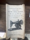 Vintage Singer Sewing Machine With Wooden Carrying Case And Supplies