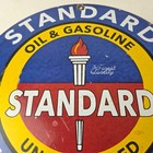 Vintage Standard Oil Company Sign - Gas Motor Oil Pump Plate Porcelain Sign