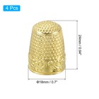 Sewing Thimble  Finger Protector For Hand Sewing  Gold  4 Pcs