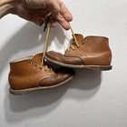 Vintage Brown Leather Baby Shoes Lace Up High Top Antique Toddler Boots