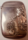 Sterling Vista Case Match Safe Art Nouveau Gorgeous Maiden Little Or No Use