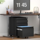 3 Drawer File Cabinet With Lock metal Filing Cabinet With Wheel  Fully Assembled