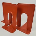 Vintage Highsmith Co  Metal 9  Tall Bookends Orange Mcm Set Of 3