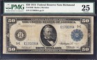 Very Nice Bold   Crisp Vf 1914  50 Richmond Frn Note  Pmg 25  Free Ship  170036a