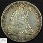 1871 Seated Liberty Silver Dollar  1  lustrous Ch Au Choice Almost Uncirculated 