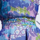 Stunning Rare Vintage 1960s Floral Silk Bedazzled Fit And Flare Party Dress