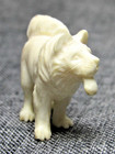 Vintage Netsuke Miniature Sculpture Bovine Bone Husky Dog Hand Carved  Japan