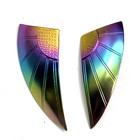Vintage 80s Stylized Anodized Aluminum Pierced Earrings
