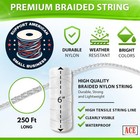 Strong Nylon Twine String For Gardening And Plants  250 Feet Long White Cord 