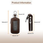 Car Key Fob Case Genuine Leather Rfid Smart Key Chain Keychain Holder Brown