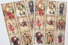 Christmas Lot Of 50  Cards Vintage Themed Red Santa Cards  Each Size 2 5x3 5 