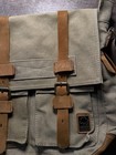 Sechunk Vintage Military Messenger Bag Canvas Leather Laptop Shoulder Bag Khaki