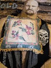 16  Antique Aubusson Pillow Cover Floral Bouquet Design Tasseled Border