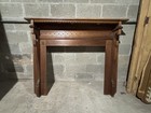   Antique Carved Walnut And Oak Fireplace Mantel   56 X 46   Salvage