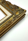 Picture Frame-5x7 Antique Style Ornate Baroque Gold Linen Liner  No Glass  637gl