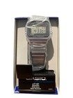 Casio A700w-1acf Men Slim-digital Stainless Steel Watch  Black   Silver